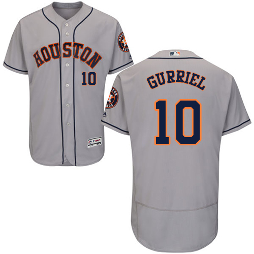 Astros #10 Yuli Gurriel Grey Flexbase Authentic Collection Stitched MLB Jersey
